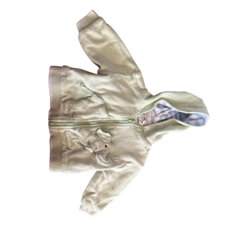 Baby Unisex Light Green Jacket‎ With Elephant 6-9 Months Messages From The Heart